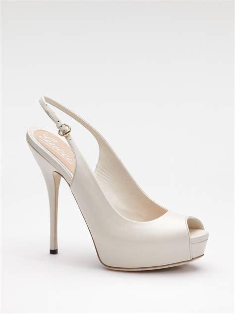 gucci white block heels|Gucci heels open toe.